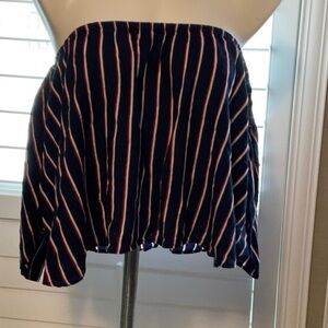 Striped Navy Crop Top